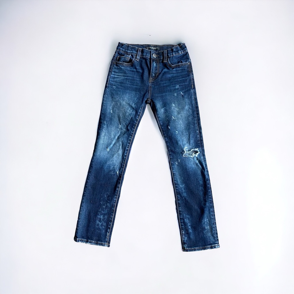 Cult of Individuality Boys Sz 8 Rogue Slim Straight Jeans Blue Distressed